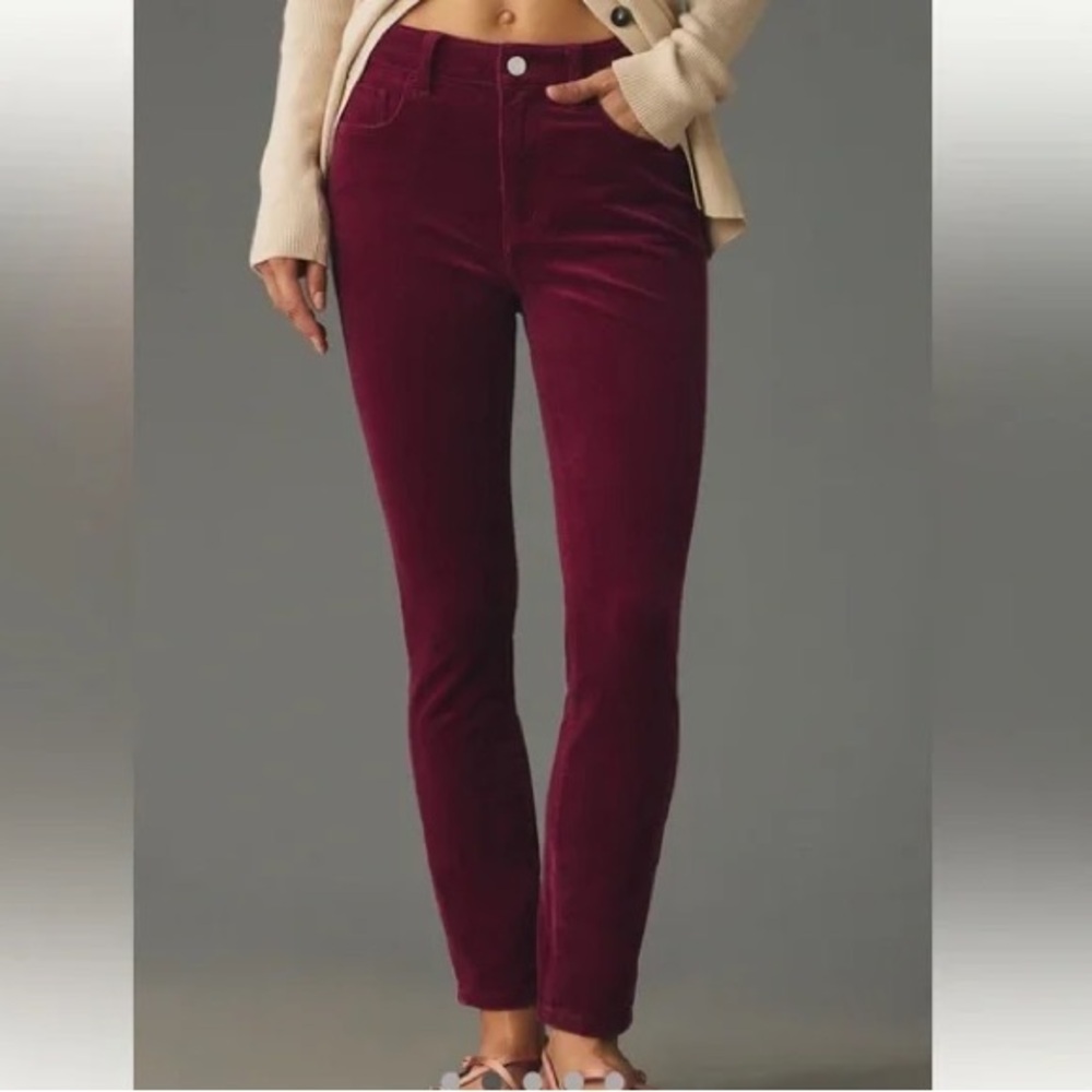 Pilcro and the Letterpress Burgundy wine Skinny Corduroy Pants size 28